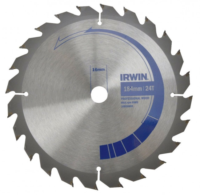 Диск пильный PRO WOOD 184x24Tx16 мм, IRWIN, ( 10506800 ) Диск пильный PRO WOOD 184x24Tx16 мм, IRWIN, ( 10506800 )