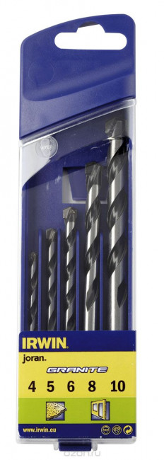 Свёрла по бетону - набор: 4-5-6-7-8-10 мм, IRWIN, ( T000993 )
