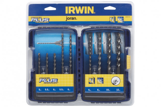 Набор буров SDS Plus Speedhammer, 2 резца, 5,5-6-8-10-12 мм (160 мм), 5-5,5-6 мм (110 мм), 9 шт, IRWIN, ( 10507110 )