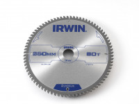 Диск пильный Aluminium 250x2.5x80Тх30/20/16 мм по цветным металлам, пластику, IRWIN, ( 1907778 )
