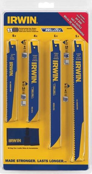 Полотна для сабельных пил набор 11 шт. по дереву и металлу в сумке, IRWIN, ( 4935496 )