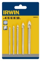 Свёрла по стеклу и плитке набор 5 шт (4,5,6,8,10 мм), IRWIN, ( 10507912 )
